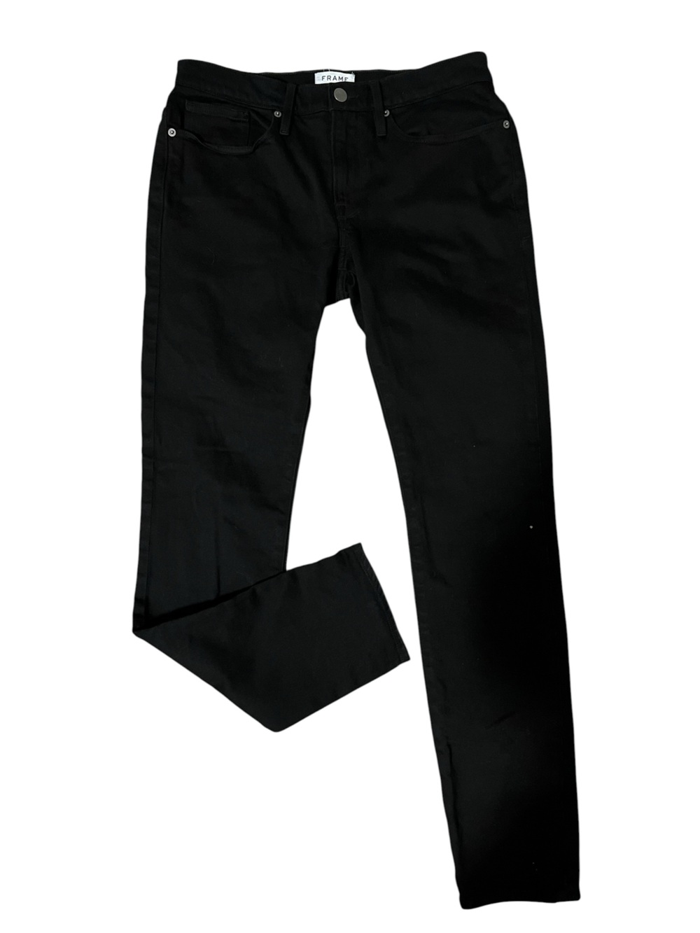 FRAME Le Homme Skinny Jeans Black Stretch Denim Mid Rise Slim Fit 32x30